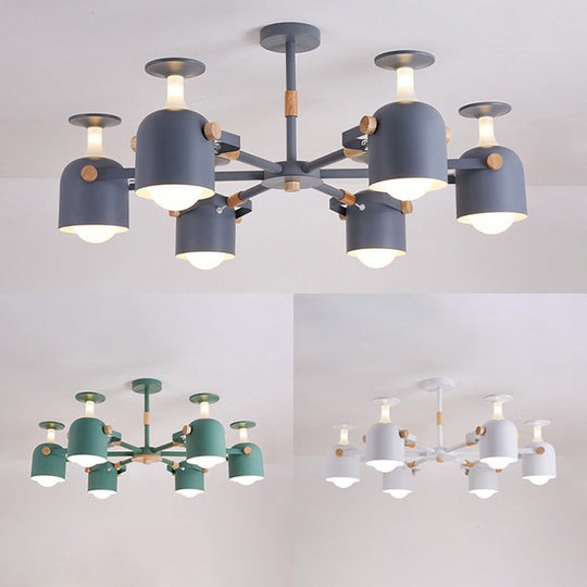 Modern Metal Cylinder Chandelier - 6-Light Hanging Ceiling Lamp for Living Room