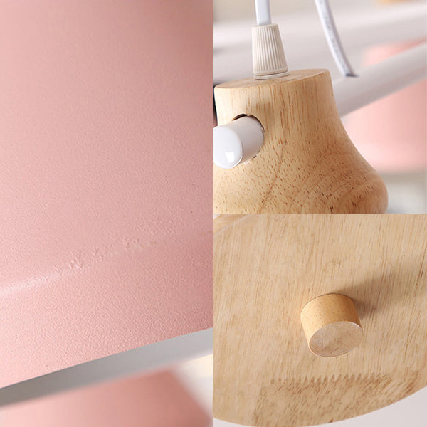 Modern Nordic Metal Chandelier - Pink Pyramid Hanging Lamp Fixture, Ideal for Kindergarten, Multiple Light Options Available