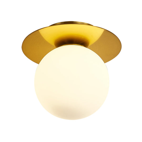 Modern Glass Orbit Ceiling Light Kitchen Flushmount Lamp - Clear/Light-Brown/Cream, Single Light