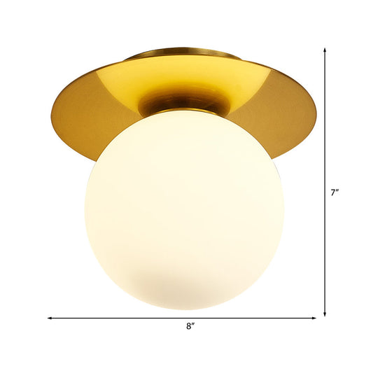Modern Glass Orbit Ceiling Light Kitchen Flushmount Lamp - Clear/Light-Brown/Cream, Single Light