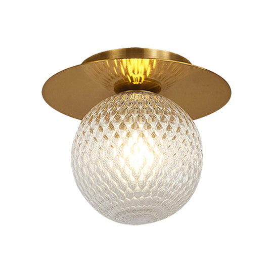 Modern Glass Orbit Ceiling Light Kitchen Flushmount Lamp - Clear/Light-Brown/Cream, Single Light