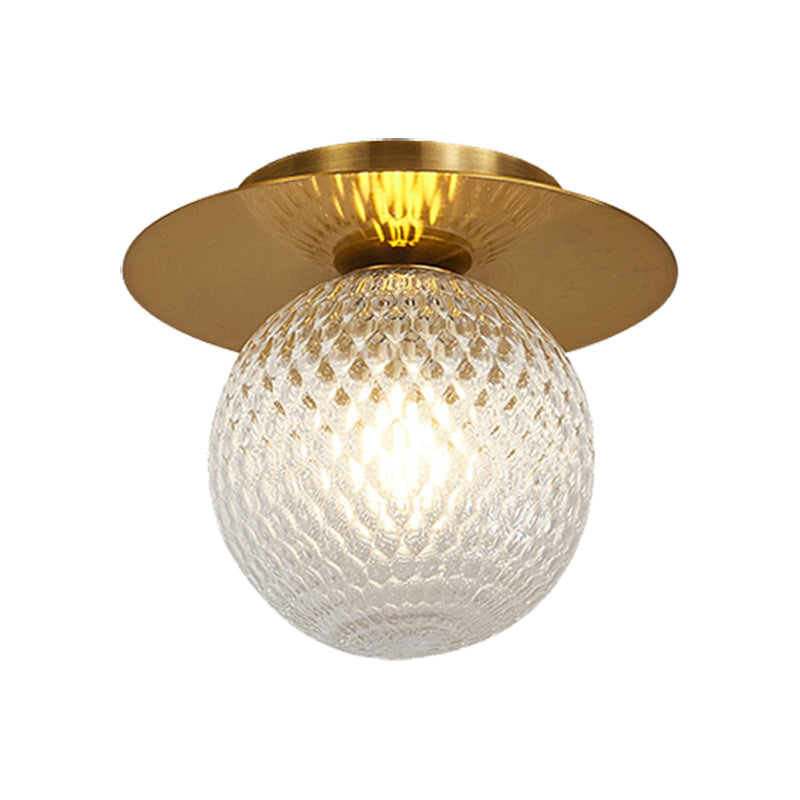 Modern Glass Orbit Ceiling Light Kitchen Flushmount Lamp - Clear/Light-Brown/Cream, Single Light