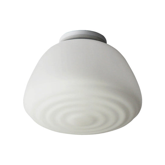 Minimalist 1 Head Flush Mount Lantern Light with Opal Glass Shade for Kitchen - 6"/8" W Cone Flush Mount Lighting