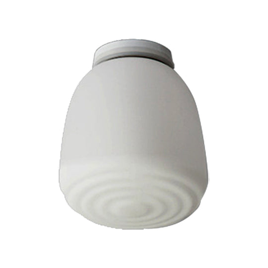 Minimalist 1 Head Flush Mount Lantern Light with Opal Glass Shade for Kitchen - 6"/8" W Cone Flush Mount Lighting