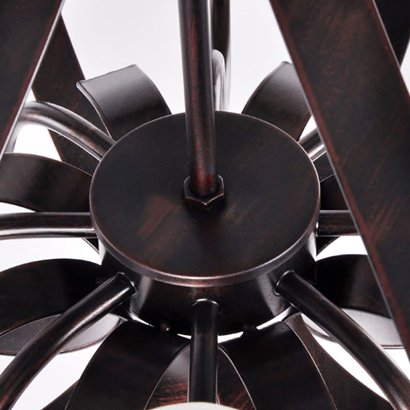 Modern Floral Suspension Lamp: Milk Glass Chandelier with 3/5/8 Red Brown Heads