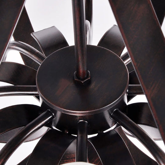 Modern Floral Suspension Lamp: Milk Glass Chandelier with 3/5/8 Red Brown Heads