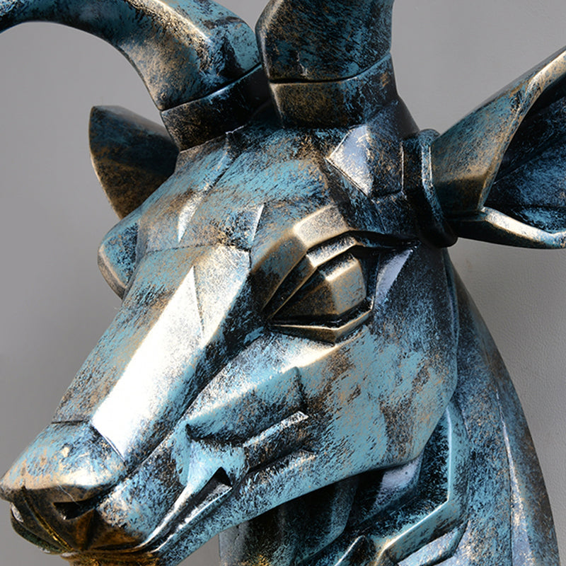 Elk Resin Wall Sconce Lamp - Lodge Style Indoor Bronze Wall Mount Light with Diamond Cage Shade, 14.5"/19.5" Width