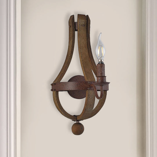 Rustic Candle Metal Sconce Light - 8"/11.5"/15" Wide - Country Style - 1/2/3 Lights - Dining Room Wall Lighting Fixture