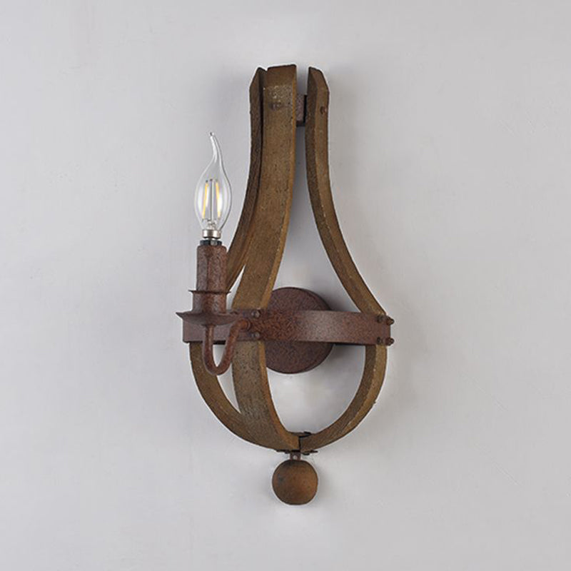 Rustic Candle Metal Sconce Light - 8"/11.5"/15" Wide - Country Style - 1/2/3 Lights - Dining Room Wall Lighting Fixture