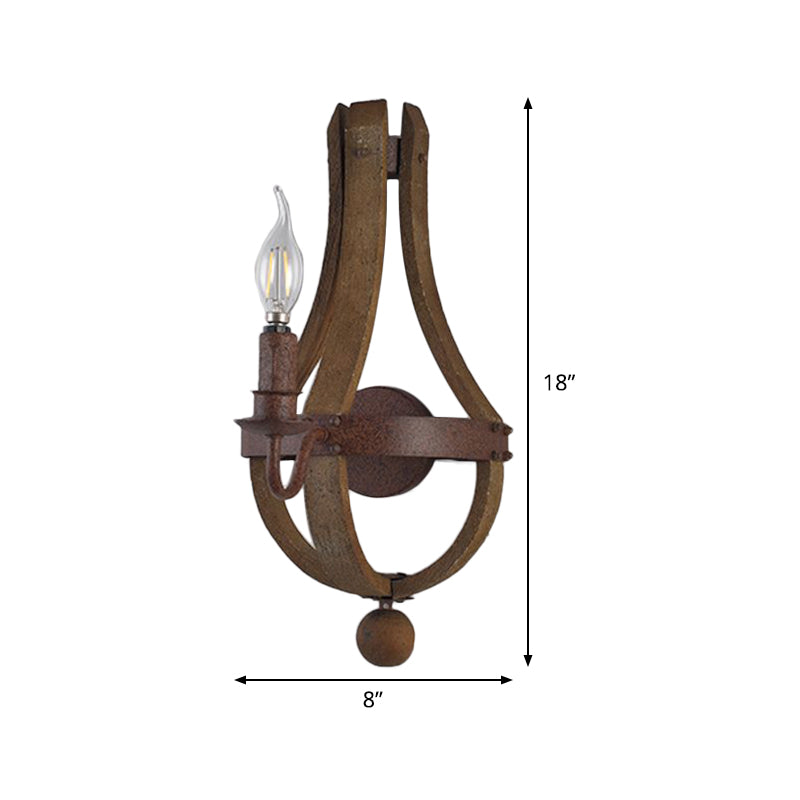 Rustic Candle Metal Sconce Light - 8"/11.5"/15" Wide - Country Style - 1/2/3 Lights - Dining Room Wall Lighting Fixture