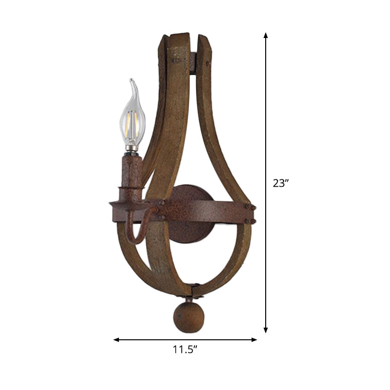 Rustic Candle Metal Sconce Light - 8"/11.5"/15" Wide - Country Style - 1/2/3 Lights - Dining Room Wall Lighting Fixture