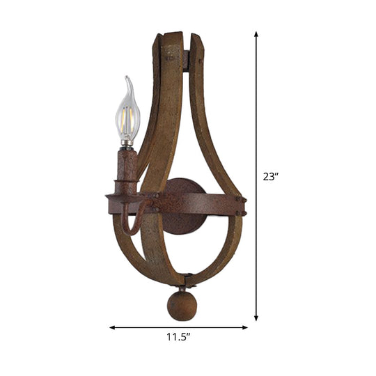 Rustic Candle Metal Sconce Light - 8"/11.5"/15" Wide - Country Style - 1/2/3 Lights - Dining Room Wall Lighting Fixture
