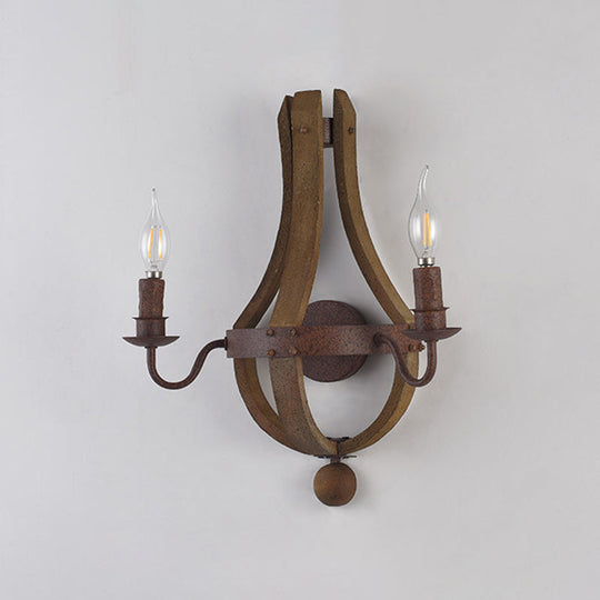 Rustic Candle Metal Sconce Light - 8"/11.5"/15" Wide - Country Style - 1/2/3 Lights - Dining Room Wall Lighting Fixture