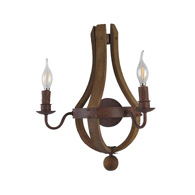 Rustic Candle Metal Sconce Light - 8"/11.5"/15" Wide - Country Style - 1/2/3 Lights - Dining Room Wall Lighting Fixture