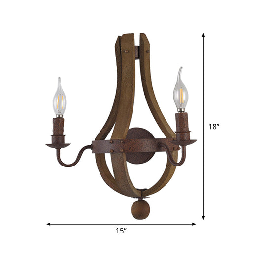 Rustic Candle Metal Sconce Light - 8"/11.5"/15" Wide - Country Style - 1/2/3 Lights - Dining Room Wall Lighting Fixture