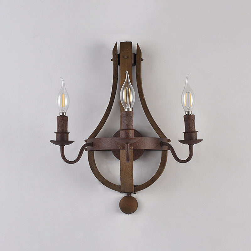 Rustic Candle Metal Sconce Light - 8"/11.5"/15" Wide - Country Style - 1/2/3 Lights - Dining Room Wall Lighting Fixture