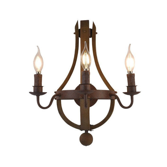 Rustic Candle Metal Sconce Light - 8"/11.5"/15" Wide - Country Style - 1/2/3 Lights - Dining Room Wall Lighting Fixture