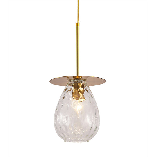 Minimalist Gold Teardrop Glass Suspension Lamp - Perfect for Restaurants