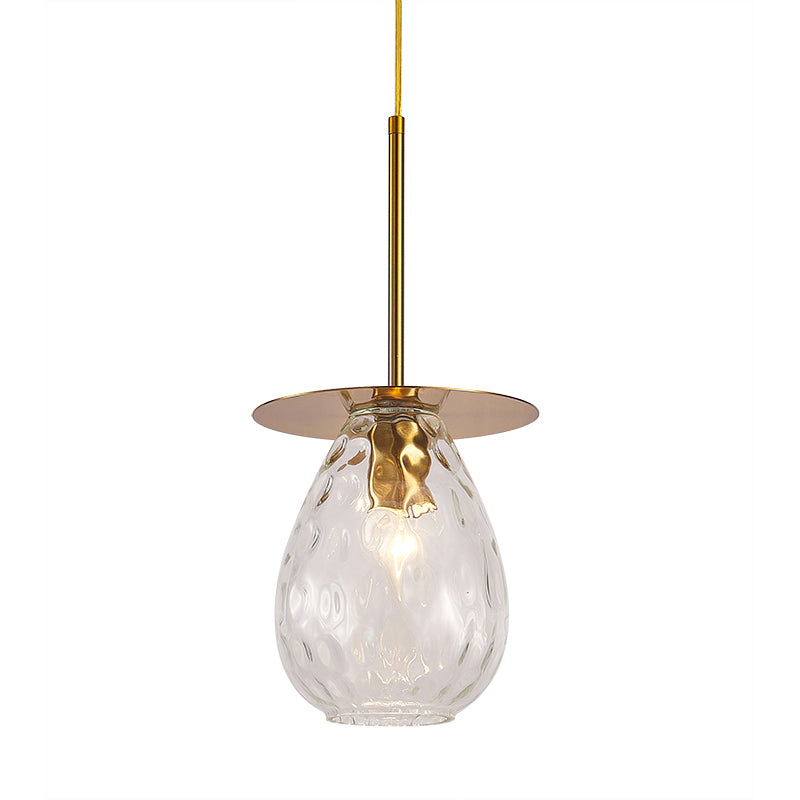 Minimalist Gold Teardrop Glass Suspension Lamp - Perfect for Restaurants