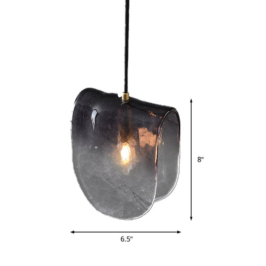 Modernist Brass Pendant Lighting with Curve Water Glass Ceiling Light - Ideal for Restaurants