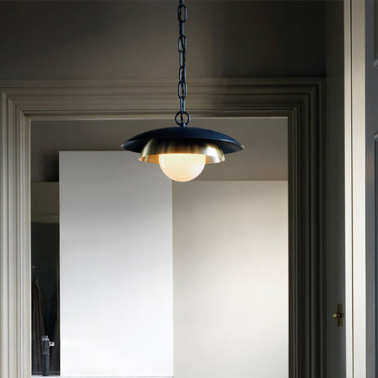Contemporary Metal Ball Ceiling Lamp with 1 Brass Head for Porch Lighting