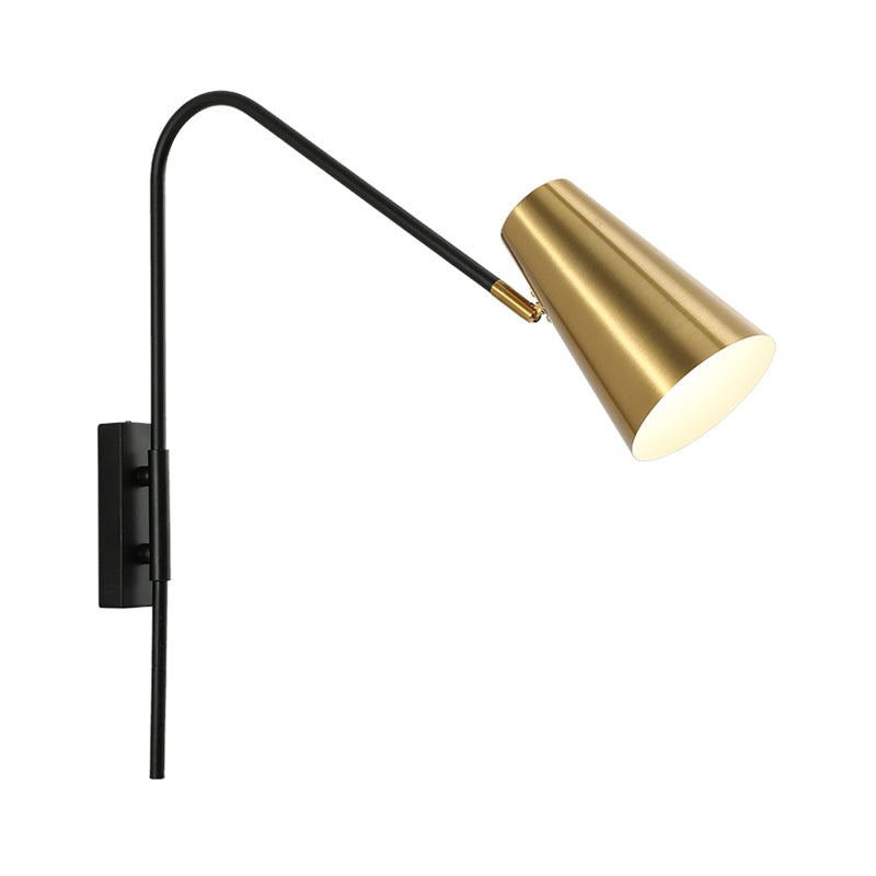 Modern Brass Cone Wall Mount Sconce Light Fixture for Living Room
