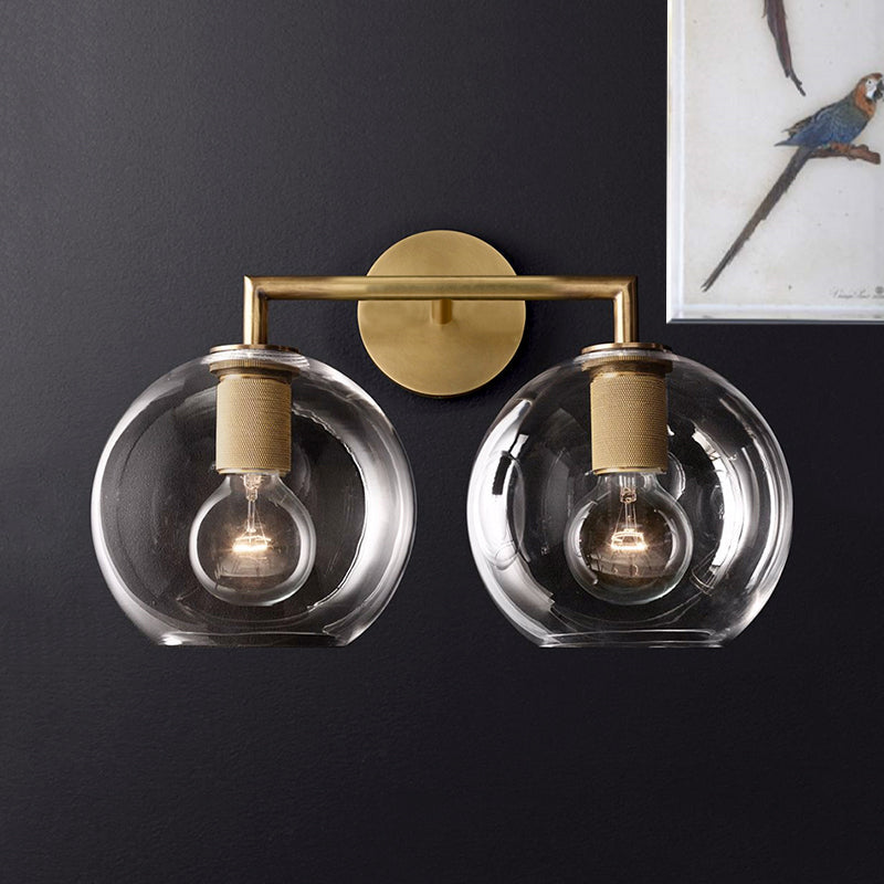 Classic Armed Sconce Wall Lamp in Black/Brass/Chrome for Living Room