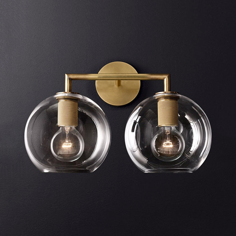 Classic Armed Sconce Wall Lamp in Black/Brass/Chrome for Living Room