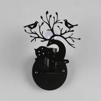 Sika Deer Wall Light with Bird Metal Accent - Ideal for Restaurant or Cafe, Kids' favorite!