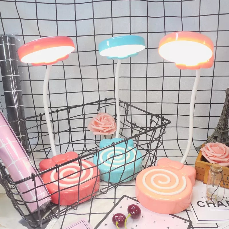 Candy-Styled Study Desk Light with Flexible Gooseneck – Perfect for Girls' Bedrooms