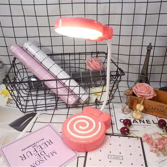 Candy-Styled Study Desk Light with Flexible Gooseneck – Perfect for Girls' Bedrooms