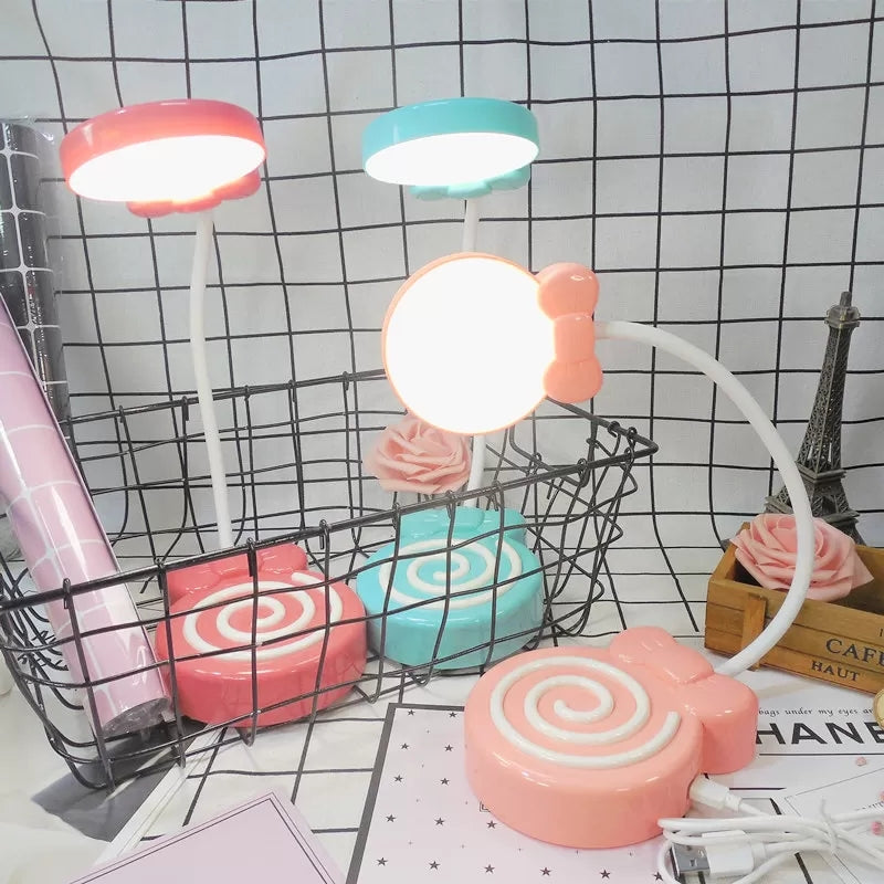 Candy-Styled Study Desk Light with Flexible Gooseneck – Perfect for Girls' Bedrooms