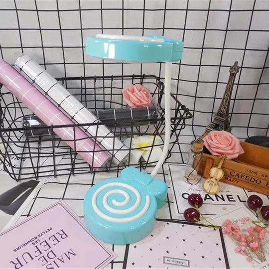 Candy-Styled Study Desk Light with Flexible Gooseneck – Perfect for Girls' Bedrooms
