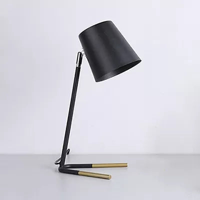 Nordic Metal Bucket Desk Light - Compact Plug In Table Lamp for Study Room