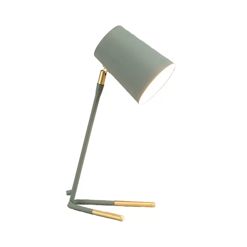 Nordic Metal Bucket Desk Light - Compact Plug In Table Lamp for Study Room