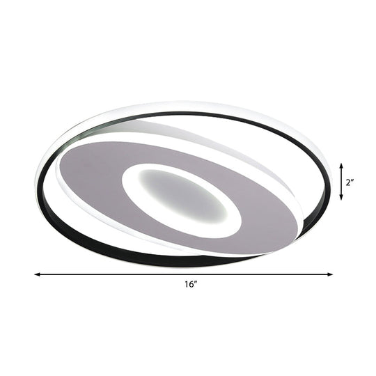 Modern Oval Flush Mount Lights - 16"/19.5"/23.5" Unique Ceiling Light Fixture in Warm/White Acrylic