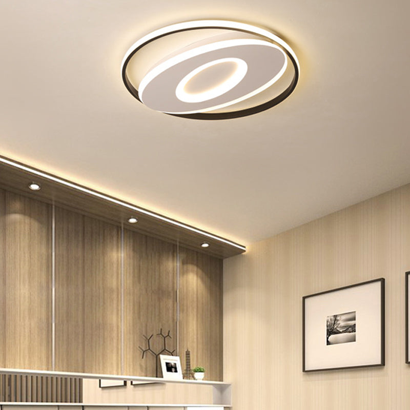 Modern Oval Flush Mount Lights - 16"/19.5"/23.5" Unique Ceiling Light Fixture in Warm/White Acrylic