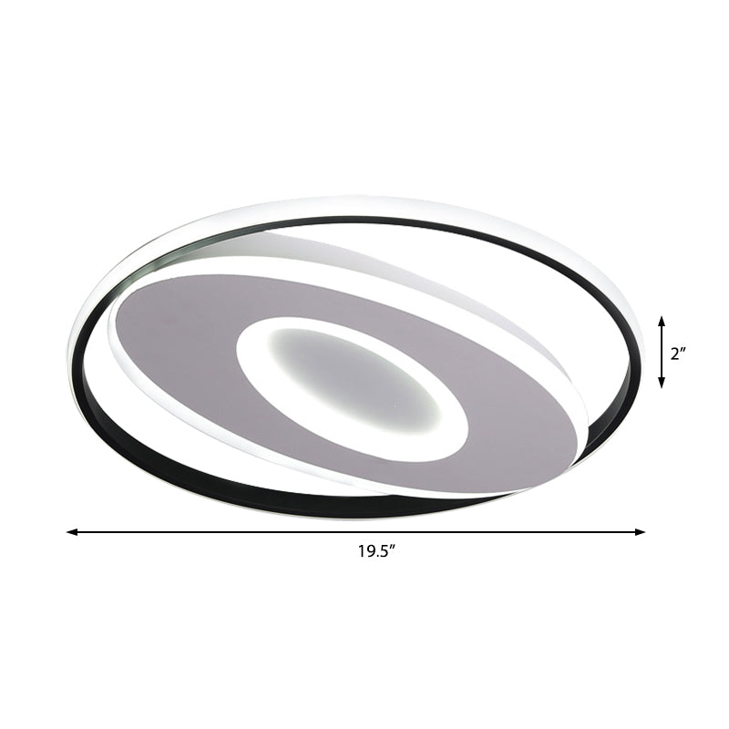 Modern Oval Flush Mount Lights - 16"/19.5"/23.5" Unique Ceiling Light Fixture in Warm/White Acrylic