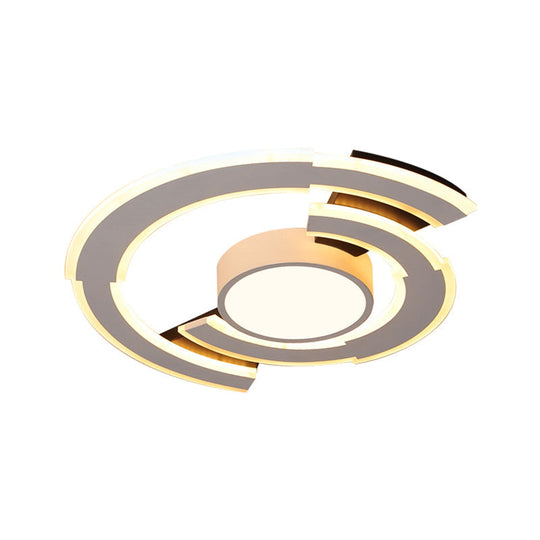 Modern Acrylic Flush Mount Ceiling Lights - Traverse Lighting Fixture (16" / 19.5" / 23.5") in Warm/White