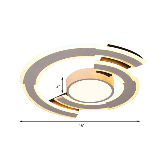 Modern Acrylic Flush Mount Ceiling Lights - Traverse Lighting Fixture (16" / 19.5" / 23.5") in Warm/White