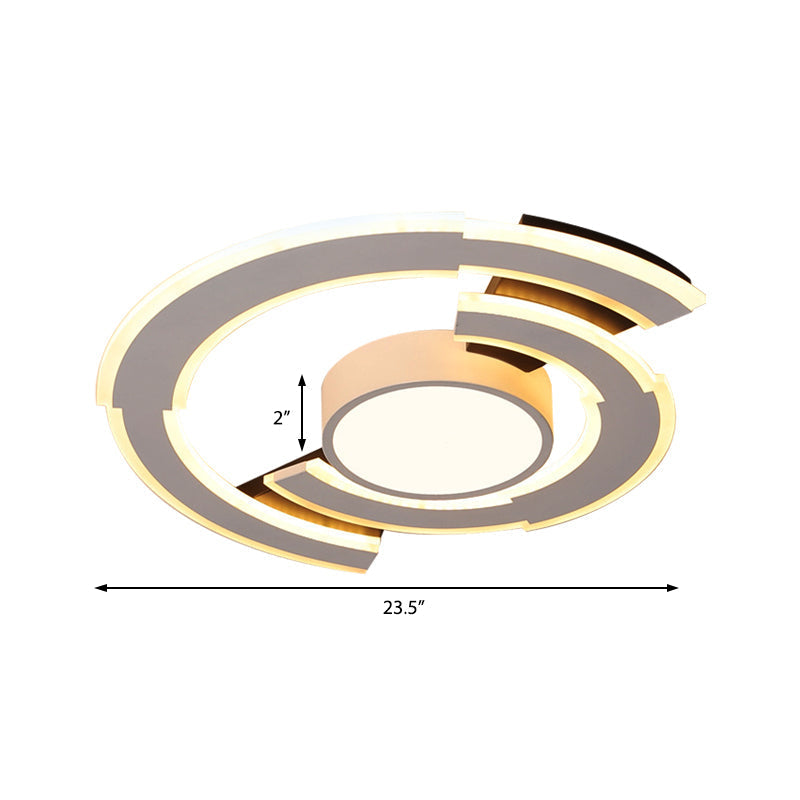 Modern Acrylic Flush Mount Ceiling Lights - Traverse Lighting Fixture (16" / 19.5" / 23.5") in Warm/White