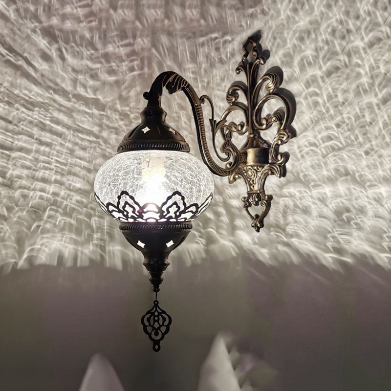 Traditional 5"/7" Wide Metal Wall Sconce Light Fixture - White/Yellow, Single-Bulb Mount