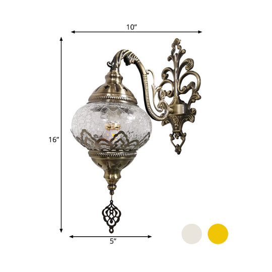Traditional 5"/7" Wide Metal Wall Sconce Light Fixture - White/Yellow, Single-Bulb Mount