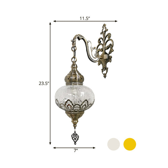 Traditional 5"/7" Wide Metal Wall Sconce Light Fixture - White/Yellow, Single-Bulb Mount