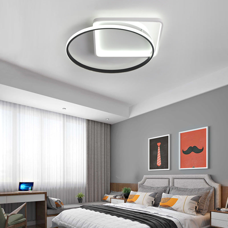16"/19.5" Modern White Creative Flush Mount Light Fixture with Warm/White Lighting