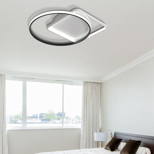 16"/19.5" Modern White Creative Flush Mount Light Fixture with Warm/White Lighting