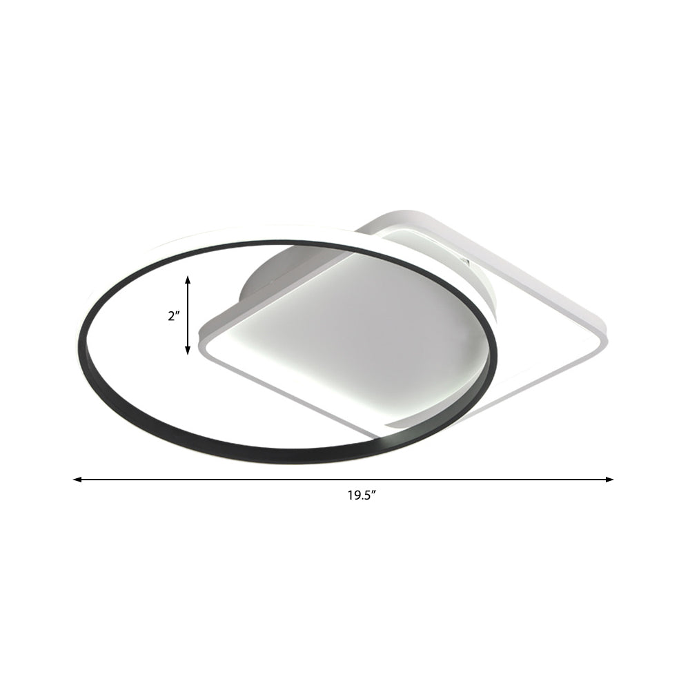 16"/19.5" Modern White Creative Flush Mount Light Fixture with Warm/White Lighting