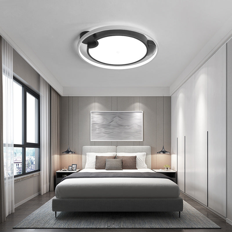 Contemporary Unique Bedroom Lighting Fixture - 16"/19.5", 1 Head Round/Square Ceiling Light