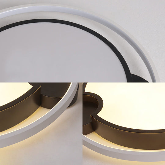 Contemporary Unique Bedroom Lighting Fixture - 16"/19.5", 1 Head Round/Square Ceiling Light