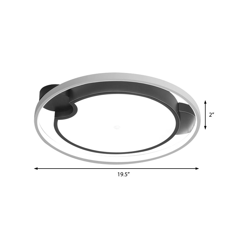 Contemporary Unique Bedroom Lighting Fixture - 16"/19.5", 1 Head Round/Square Ceiling Light